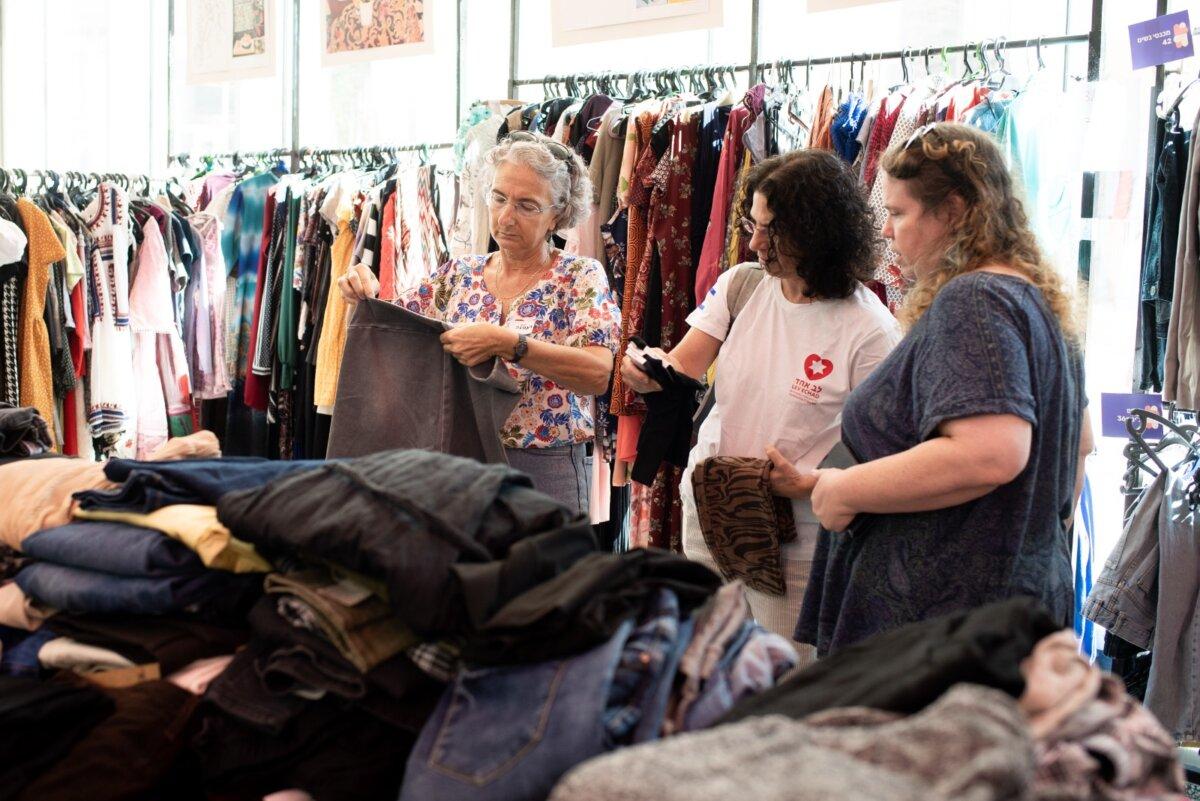 A priority at the Jerusalem Civil Command Center, or the War Room, is getting decent clothing to those who had to flee on Oct. 7, 2023. (Courtesy of Jerusalem Civil Command Center)