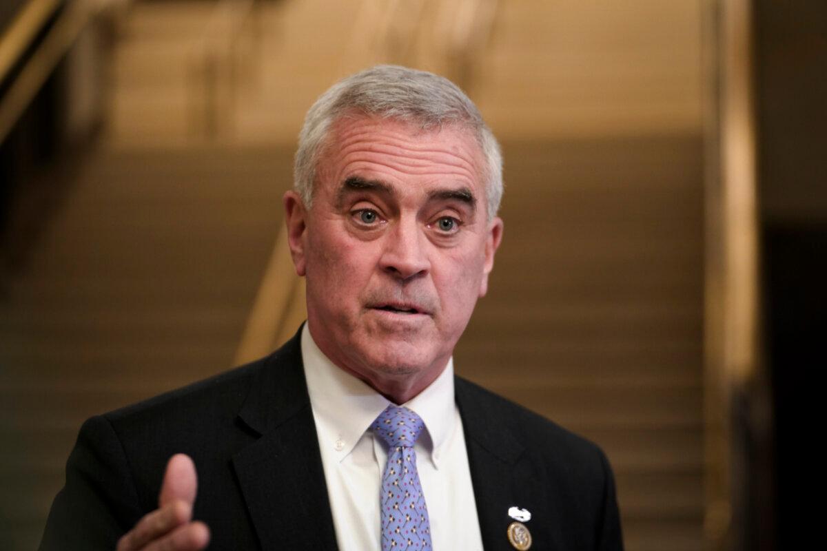Select Subcommittee on the Coronavirus Pandemic Chairman Rep. Brad Wenstrup (R-Ohio), speaks to reporters during a break from a meeting with Dr. Anthony Fauci, former director of the National Institute of Allergy and Infectious Diseases (NIAID), who was testifying before the Select Subcommittee on the Coronavirus Pandemic in Washington on Jan. 8, 2024. (Madalina Vasiliu/The Epoch Times)