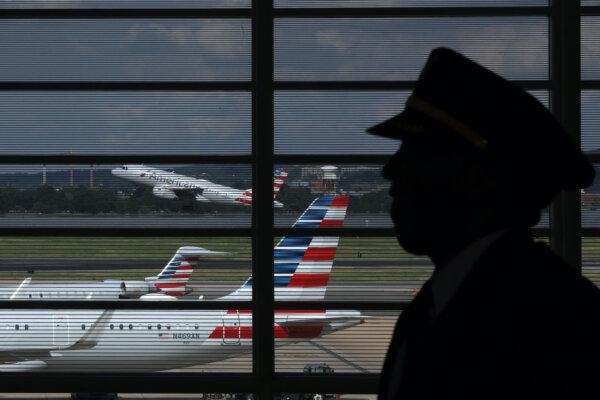An American Airlines flight takes off from Ronald Reagan Washington National Airport, on July 10, 2023. (Alex Wong/Getty Images)