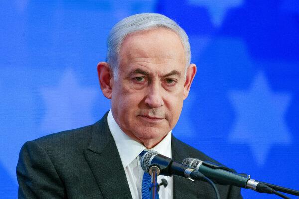 Israeli Prime Minister Benjamin Netanyahu addresses the Conference of Presidents of Major American Jewish Organizations in Jerusalem, on Feb. 18, 2024. (Ronen Zvulun/Reuters)