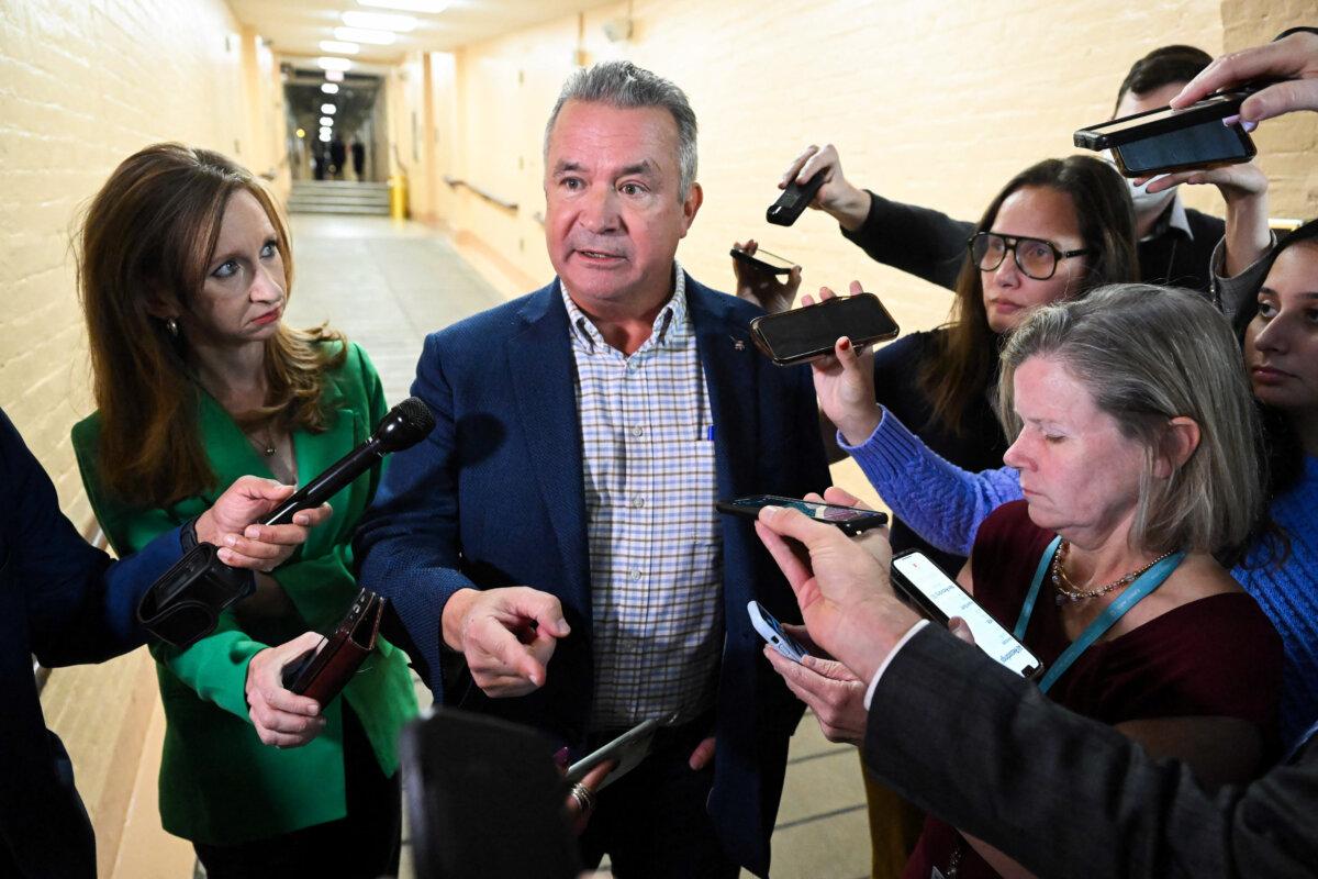 Rep. Don Bacon (R-Neb.) arrives for a GOP caucus meeting at the U.S. Capitol on Oct. 16, 2023. (Saul Loeb/AFP via Getty Images)