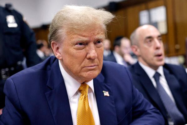 Former US President Donald Trump attends his trial at Manhattan Criminal Court in New York City, on May 14, 2024. (Michael M. Santiago/AFP)
