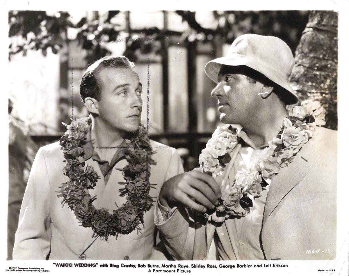 Tony Marvin (Bing Crosby) and his buddy Shad (Bob Burns), in "Waikiki Wedding." (Paramount Pictures)