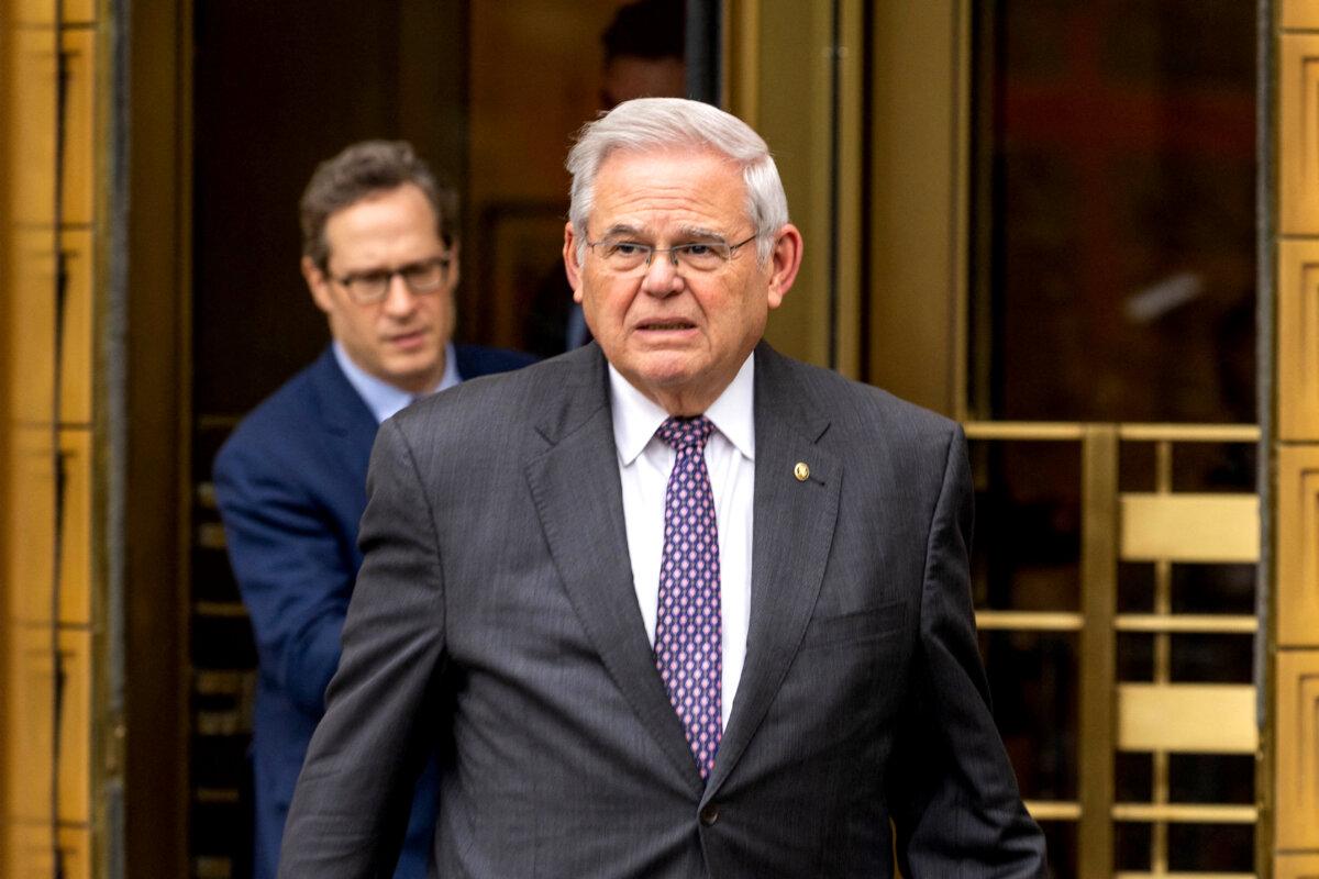 Sen. Bob Menendez (D-N.J.) departs Manhattan Federal Court in New York City, on May 14, 2024. (Alex Kent/AFP via Getty Images)