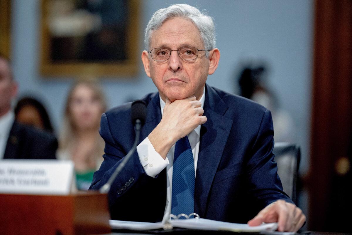 Attorney General Merrick Garland appears at a House Appropriations Committee hearing on Capitol Hill in Washington on April 16, 2024. (Andrew Harnik/Getty Images)