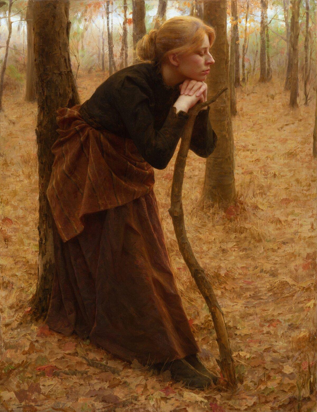"Autumnal Hymn," 2023, by Alex Venezia. Oil on linen; 37 inches by 29 inches. (Courtesy of Arcadia Gallery)