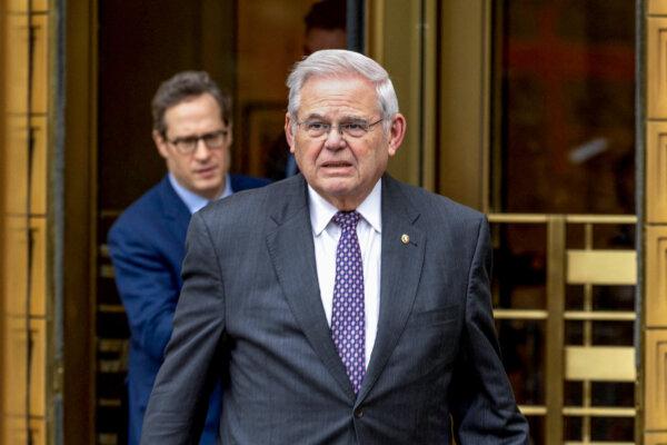 Sen. Bob Menendez (D-N.J.) departs Manhattan Federal Court in New York City, on May 14, 2024. (Alex Kent/AFP via Getty Images)