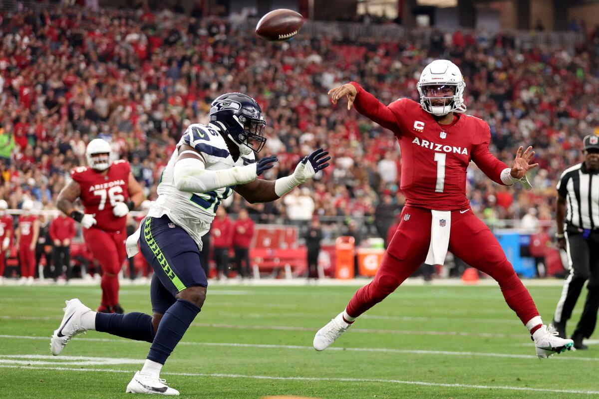 Kyler Murray #1 of the Arizona Cardinals throws a pass during the first half against the Seattle Seahawks at State Farm Stadium in Glendale, Ariz., on Jan. 7, 2024. (Christian Petersen/Getty Images)