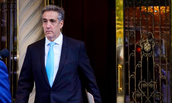 Former Trump attorney, Michael Cohen, departs his home for Manhattan Criminal Court for the trial of former President Donald Trump in New York, on May 14, 2024. (Timothy Clary/AFP via Getty Images)