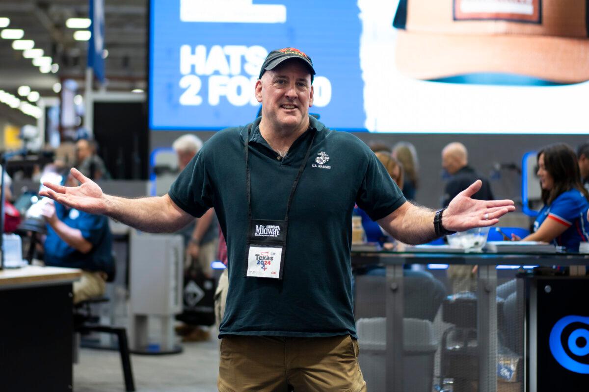 Dom Ford of Keller, Texas, attends the 2024 National Rifle Association (NRA) annual meetings and exhibits at the Kay Bailey Hutchison Convention Center in Dallas, Texas, on May 17, 2024. (Madalina Vasiliu/The Epoch Times)