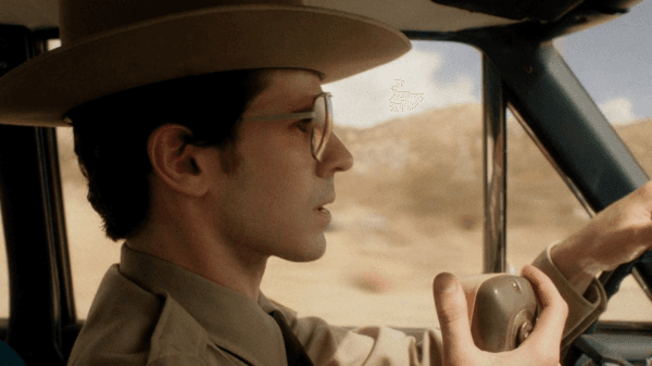 Rookie cop Gavin (Connor Paolo) receiving instructions about what kind of coffee to pick up in "The Last Stop in Yuma County." (Well Go USA Entertainment)