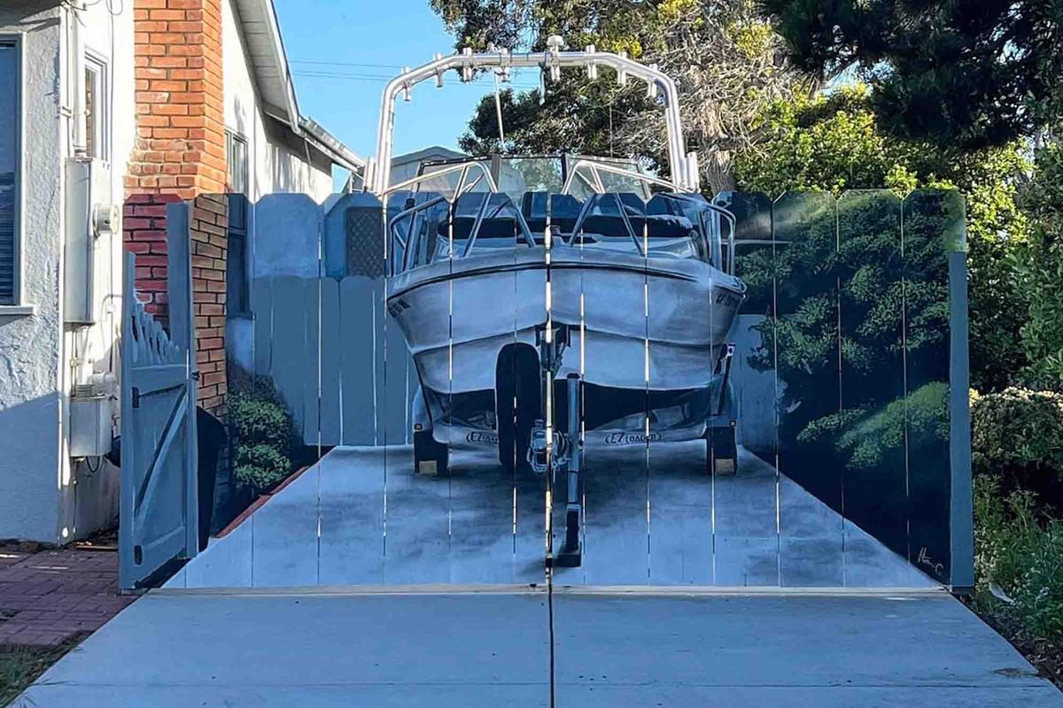 The mural of Etienne Constable's boat. (Courtesy of <a href=