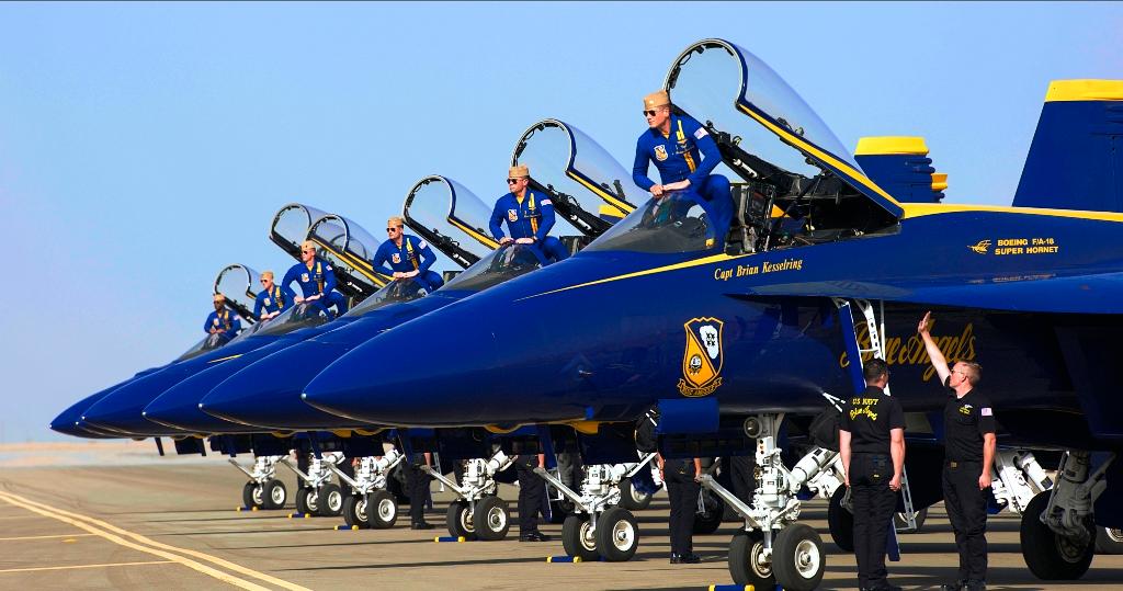 Pilots in their F-18 fighter jets, in the documentary "The Blue Angels." (Amazon Prime)