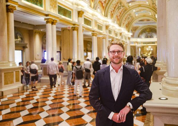 Patrick Nichols, CEO and president of The Venetian Resort Las Vegas, poses for a portrait at The Grand Colonnade at The Venetian in Las Vegas on April 25, 2024. (Rachel Aston/Las Vegas Review-Journal/TNS)