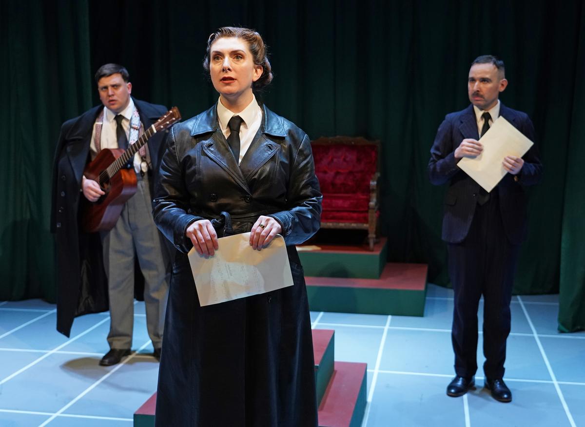 David Leopold, Sasha Wilson, and Lawrence Boothman in "The Brief Life and Mysterious Death of Boris III King of Bulgaria." (Carol Rosegg)