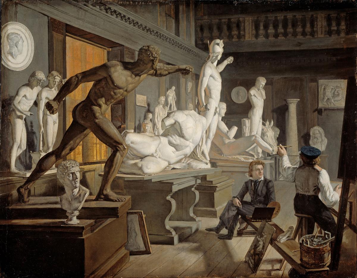 "Scene From the Academy in Copenhagen," 1827/1828, by Knud Baad. Oil on canvas. National Museum of Art, Architecture and Design, Oslo, Norway. (Public Domain)