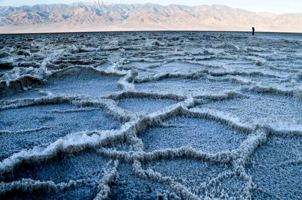 Unique salt structures form in the Badwater Basin at Death Valley National Park where water combines with the natural salt deposits at 282-feet below sea level, as seen in 2014. (Mark Boster/Los Angeles Times/TNS)