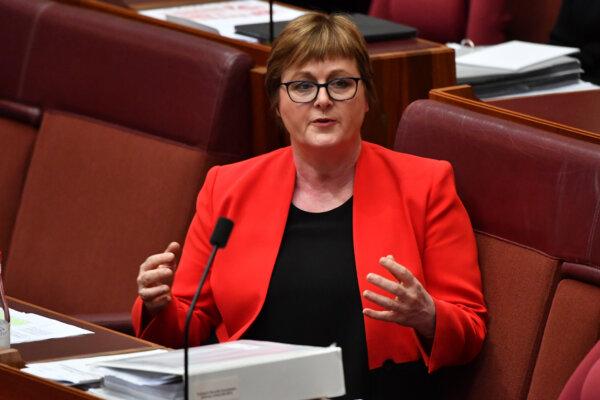 Western Australian Senator Linda Reynolds during question time in the Senate in Canberra, Australia, on Feb. 22, 2021. (Sam Mooy/Getty Images)