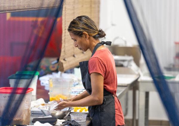 Chef Azalina Euspoe, co-owner of Azalina's restaurant in the Tenderloin district of San Francisco on May 16, 2024. (John Fredricks/The Epoch Times)