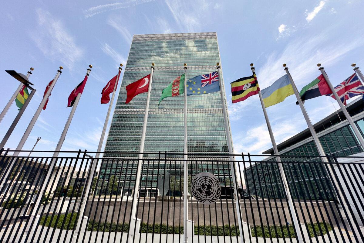 The United Nations headquarters building is pictured in New York on July 13, 2023. (Daniel Slim/AFP via Getty Images)