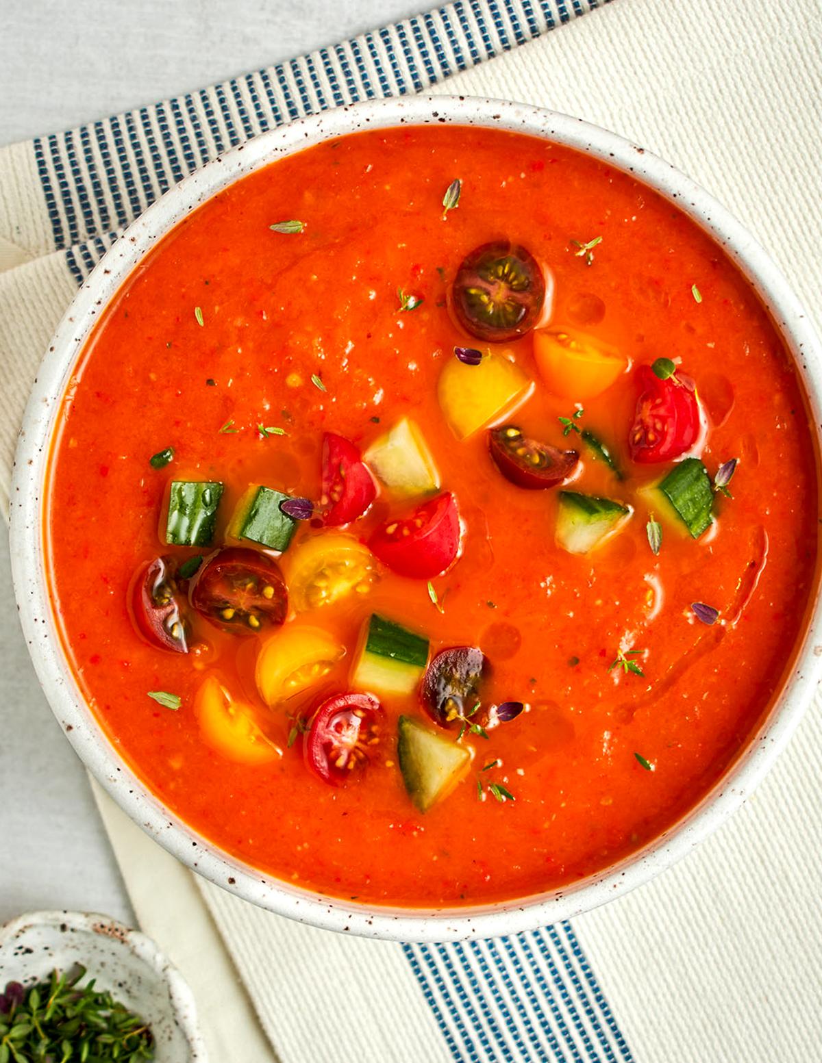 Roasted Red Pepper and Tomato Gazpacho