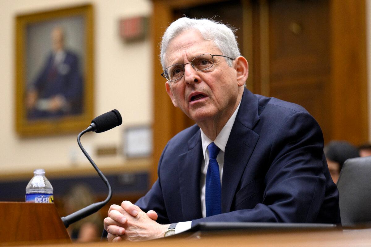 US Attorney General Merrick Garland testifies during a House Judiciary Committee hearing titled "Oversight of the US Department of Justice" on Capitol Hill in Washington, DC, on June 4, 2024. US Attorney General Merrick Garland defended the Justice Department on Tuesday against what he called "repeated attacks" and conspiracy theories floated by Republican lawmakers. (Photo by Drew ANGERER / AFP)