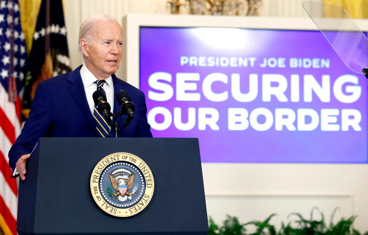 President Joe Biden delivers remarks on an executive order limiting asylum in the East Room of the White House on June 4, 2024. (Kevin Dietsch/Getty Images)