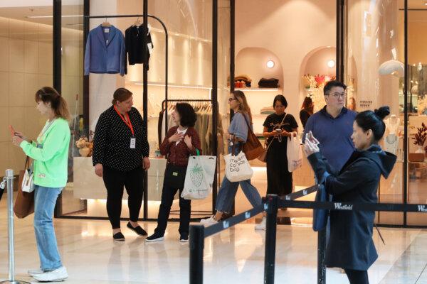 Shoppers at Westfield Bondi Junction shopping centre in Sydney, Australia, on April 19, 2024. (Lisa Maree Williams/Getty Images)