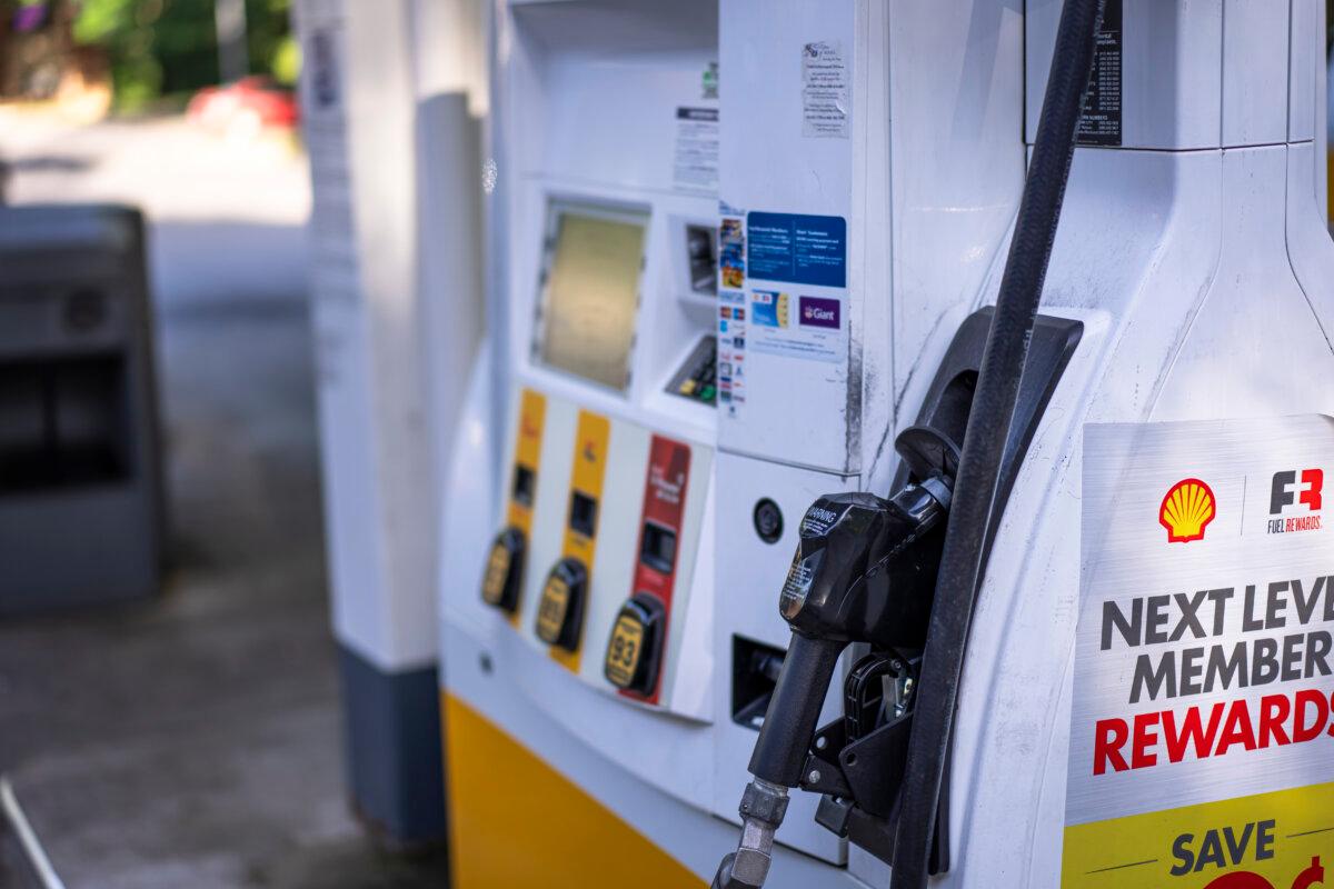 A gas station in Columbia, Md., on June 8, 2024. (Madalina Vasiliu/The Epoch Times)