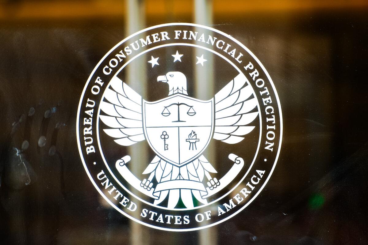 The Consumer Financial Protection Bureau building in Washington on Oct. 31, 2023. (Madalina Vasiliu/The Epoch Times)