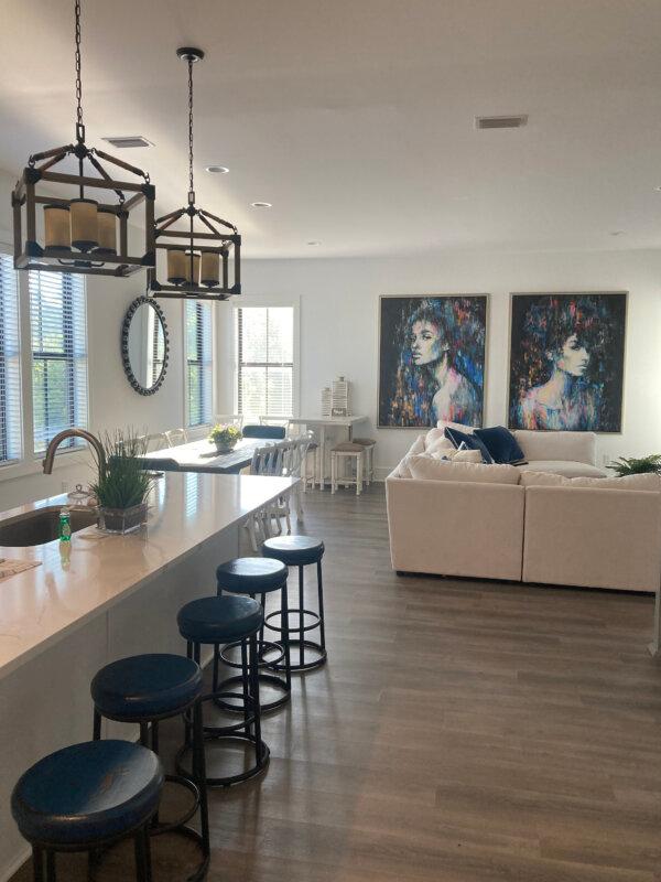 The open living area at the Newman-Dailey property, At Your Leisure Luxury Vacation Home. (Amy Bertrand/St. Louis Post-Dispatch/TNS)