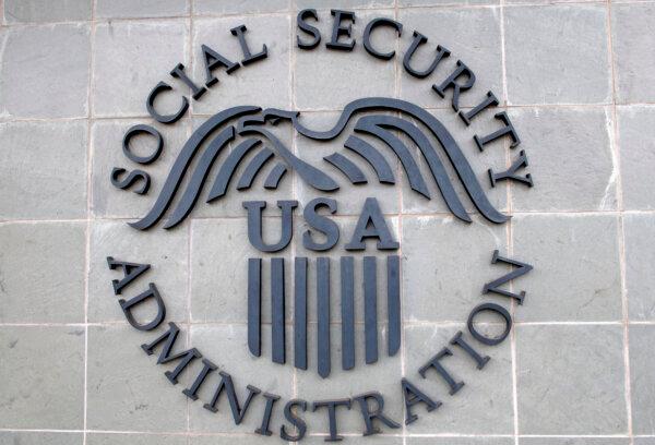 The logo of the Social Security Administration on a Social Security building in Burbank, Calif., on Nov. 5, 2020. (Valerie Macon/AFP via Getty Images)