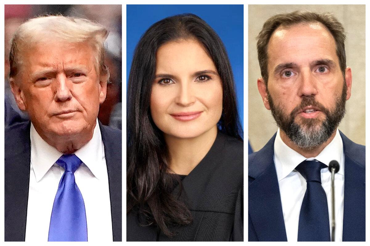 (Left) Former President Donald Trump arrives back at Trump Tower in New York on May 30, 2024. (Center) U.S. District Judge Aileen Cannon. (Right) Special counsel Jack Smith speaks to the press at the Department of Justice building in Washington on Aug. 1, 2023. (Timothy A. Clary/AFP via Getty Images; U.S. Southern District of Florida; Saul Loeb/AFP via Getty Images)