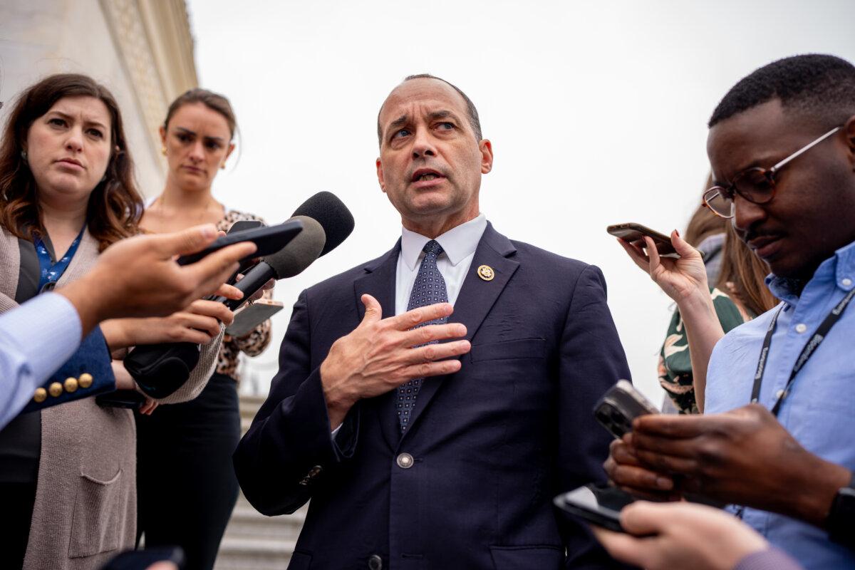 Rep. Bob Good (R-Va.) (C) speaks to reporters on Capitol Hill following a vote on April 19, 2024 in Washington, DC. (Andrew Harnik/Getty Images)