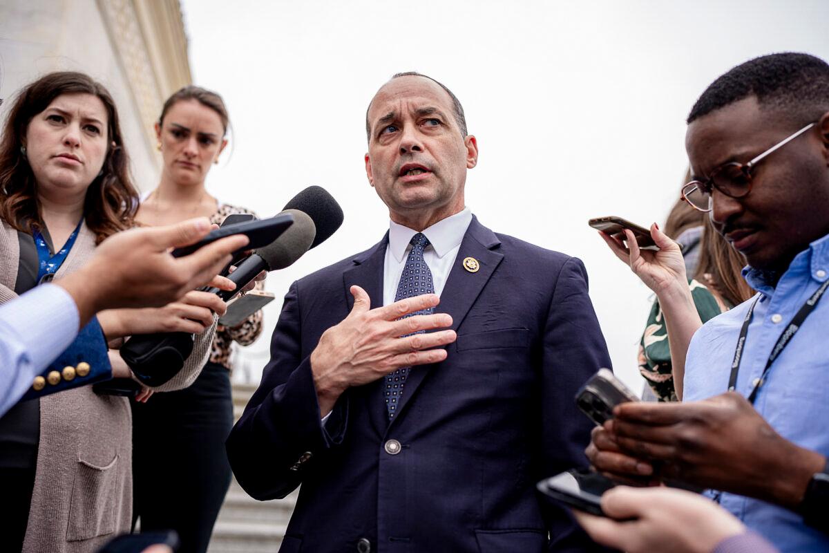 Rep. Bob Good (R-Va.) speaks to reporters on Capitol Hill following a vote in Washington on April 19, 2024. (Andrew Harnik/Getty Images)