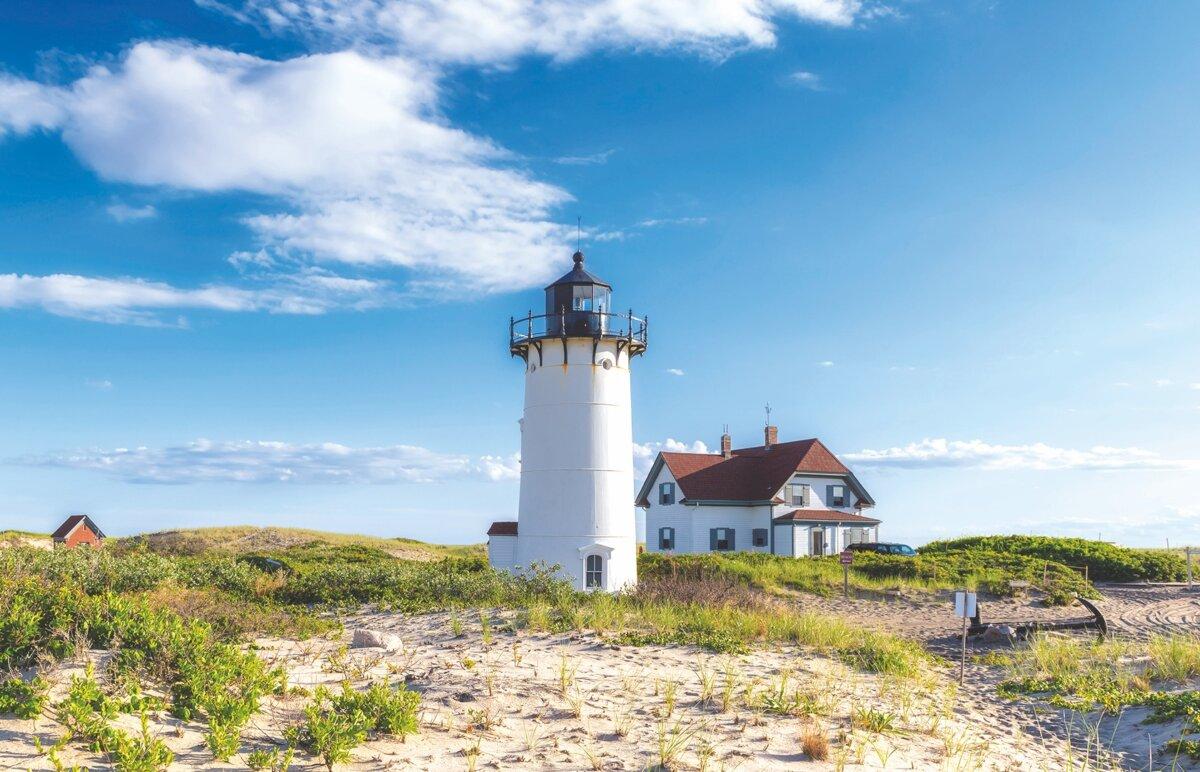 Race Point Lighthouse at Cape Cod, Mass. (Suncoast Aerials/Shutterstock)