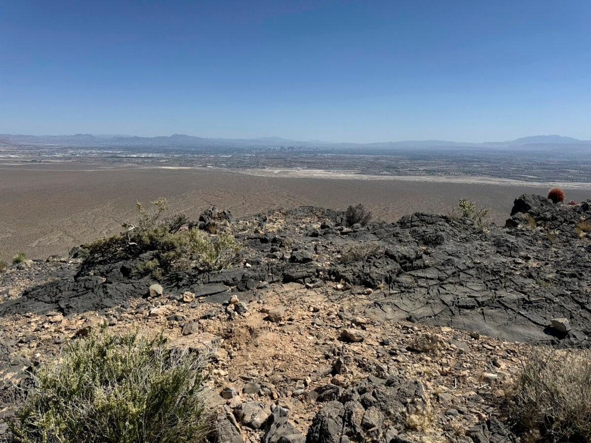 The mysterious Monolith is removed in Gass Peak, Nev., on June 20, 2024. (Las Vegas Metropolitan Police Department via AP)