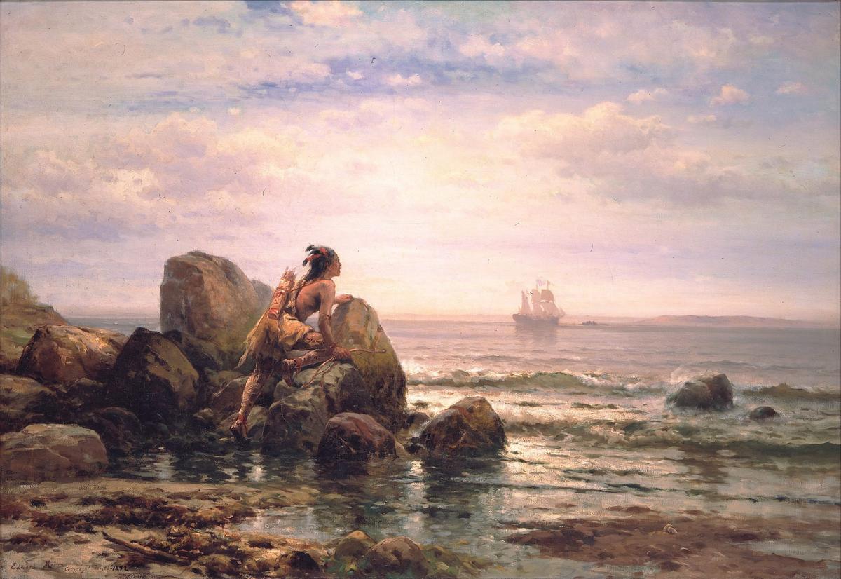“Henrik Hudson Entering New York Harbor, September 11, 1609” by Edward Moran, 1892. Oil on canvas. Berkshire Museum, Pittsfield, Mass. (Public Domain)
