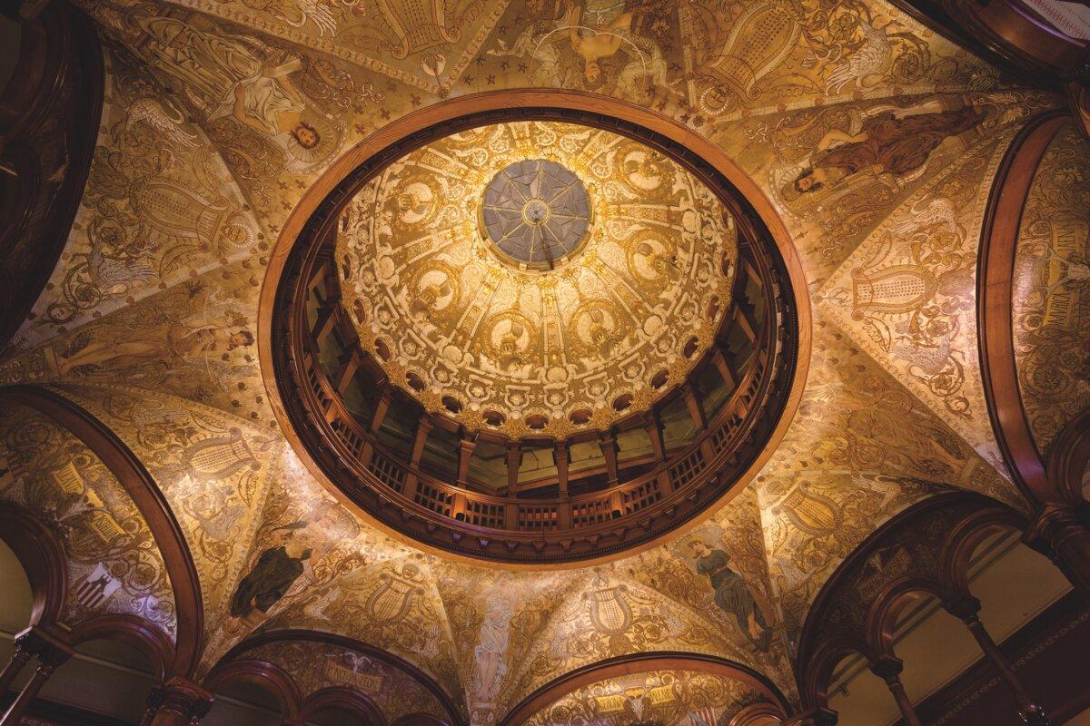 The intricate stylings of Spanish Renaissance architecture inside Flagler College. (Carlos Smith)