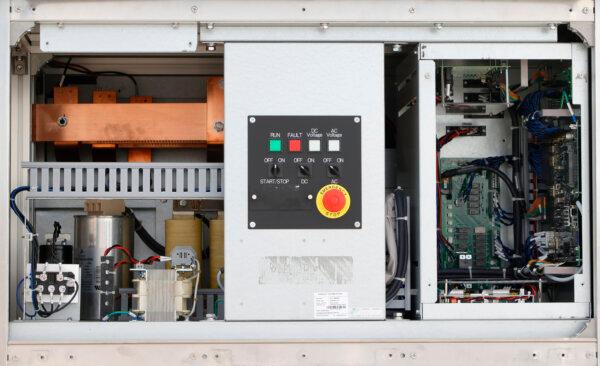 The inside of a solar power inverter in Dry Lake Valley, Nevada, on June 28, 2021. (Ethan Miller/Getty Images)