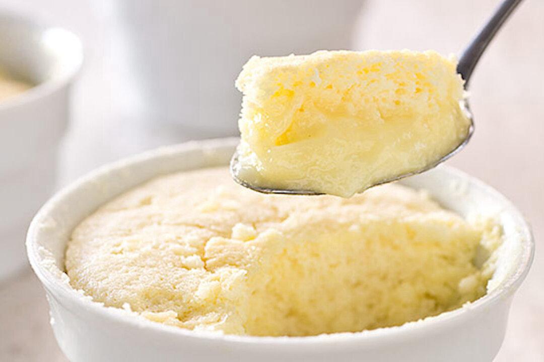 A Single Batter Goes Into the Oven but Comes out as a Twofer: A Souffle-Like Cake Resting on Top of a Silky Lemon Pudding
