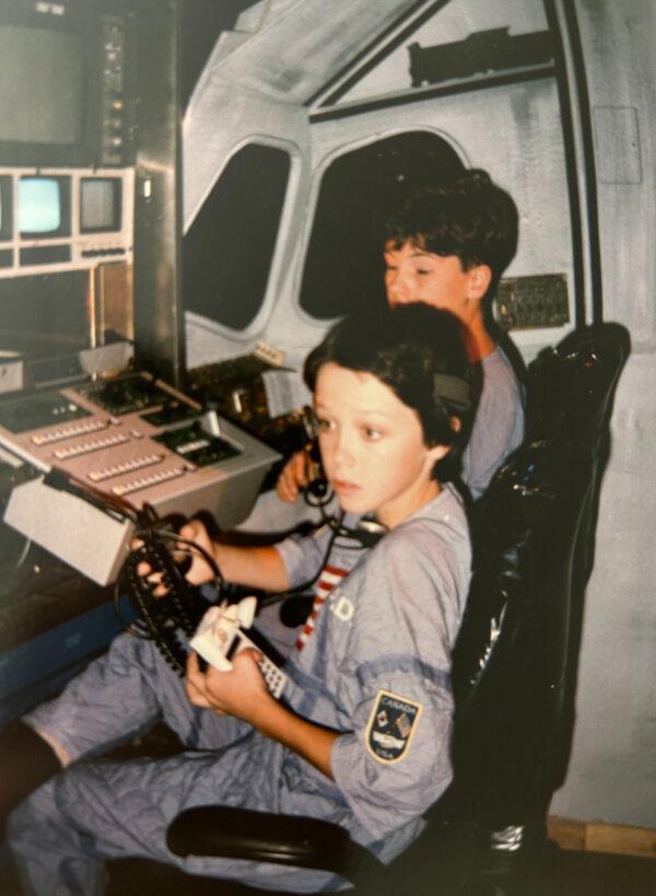 Adam Greydon Reid, front, sits with costar Alasdair Murray Gillis, on Mr. Reid's first episode of "You Can't Do That on Television." (Courtesy of Adam Greydon Reid)