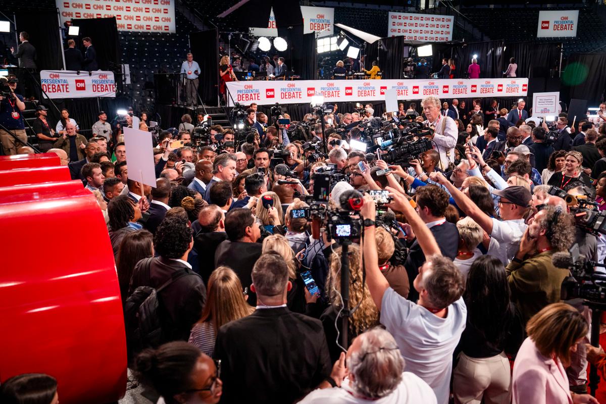 Trump, Biden Camps Sound Off in Debate ‘Spin Room’