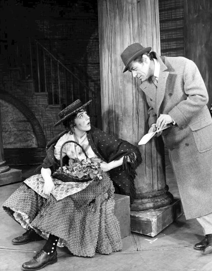 Julie Andrews and Rex Harrison act in a performance of "My Fair Lady." Theater can ask probing questions while entertaining its viewers. (Public Domain)