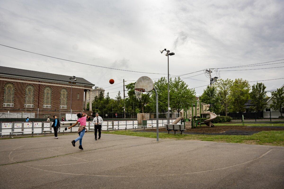 The Pine Street Playground in Hazleton, Pa., on May 14, 2024. (Samira Bouaou/The Epoch Times)