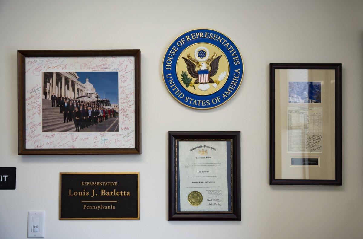 Lou Barletta's office in Hazleton, Pa., on May 14, 2024. (Samira Bouaou/The Epoch Times)