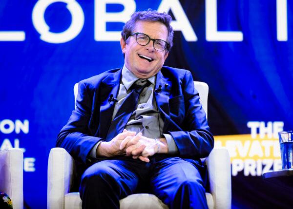 Michael J. Fox speaks onstage during the Clinton Global Initiative September 2023 Meeting at New York Hilton Midtown in New York City on Sept. 19, 2023. (Noam Galai/Getty Images for Clinton Global Initiative)
