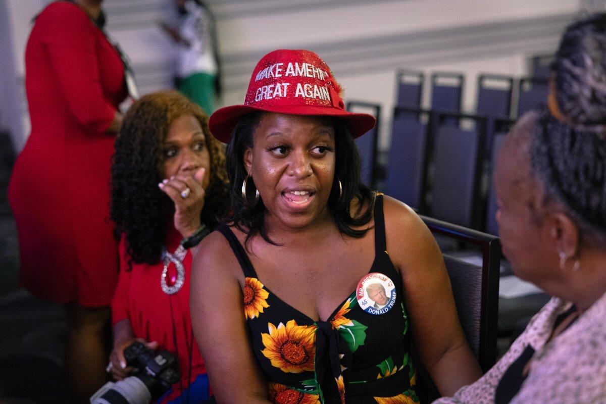 Guests at the National Association of Black Journalists convention begin arriving for a question and answer session with Republican presidential candidate former President Donald Trump in Chicago on July 31, 2024. (Scott Olson/Getty Images)