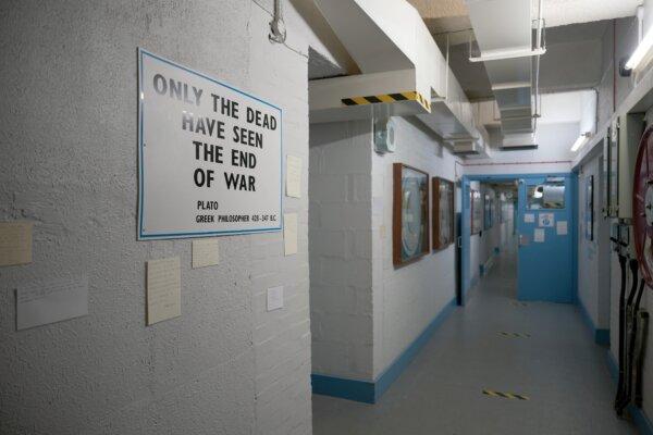 A general view inside the former RAF Hack Green secret nuclear bunker in Nantwich, England, on May 24, 2023. (Christopher Furlong/Getty Images)