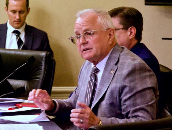 Assemblyman Tom Lackey speaks during the Assembly Public Safety Committee's hearing for Senate Bill 1414 at the Capitol in Sacramento, Calif., on July 2, 2024. (Travis Gillmore/The Epoch Times)